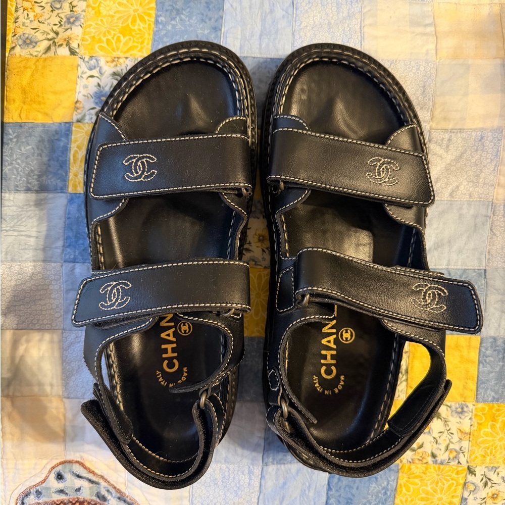 CHANEL Black Sandals